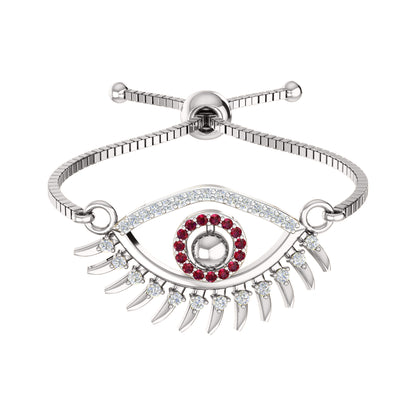Bracciale da donna con pietre preziose multiple in argento sterling 925 RKC da 0,14 ct, placcato in oro giallo 14 carati, peso 3,80 GM, altezza 10,00 mm