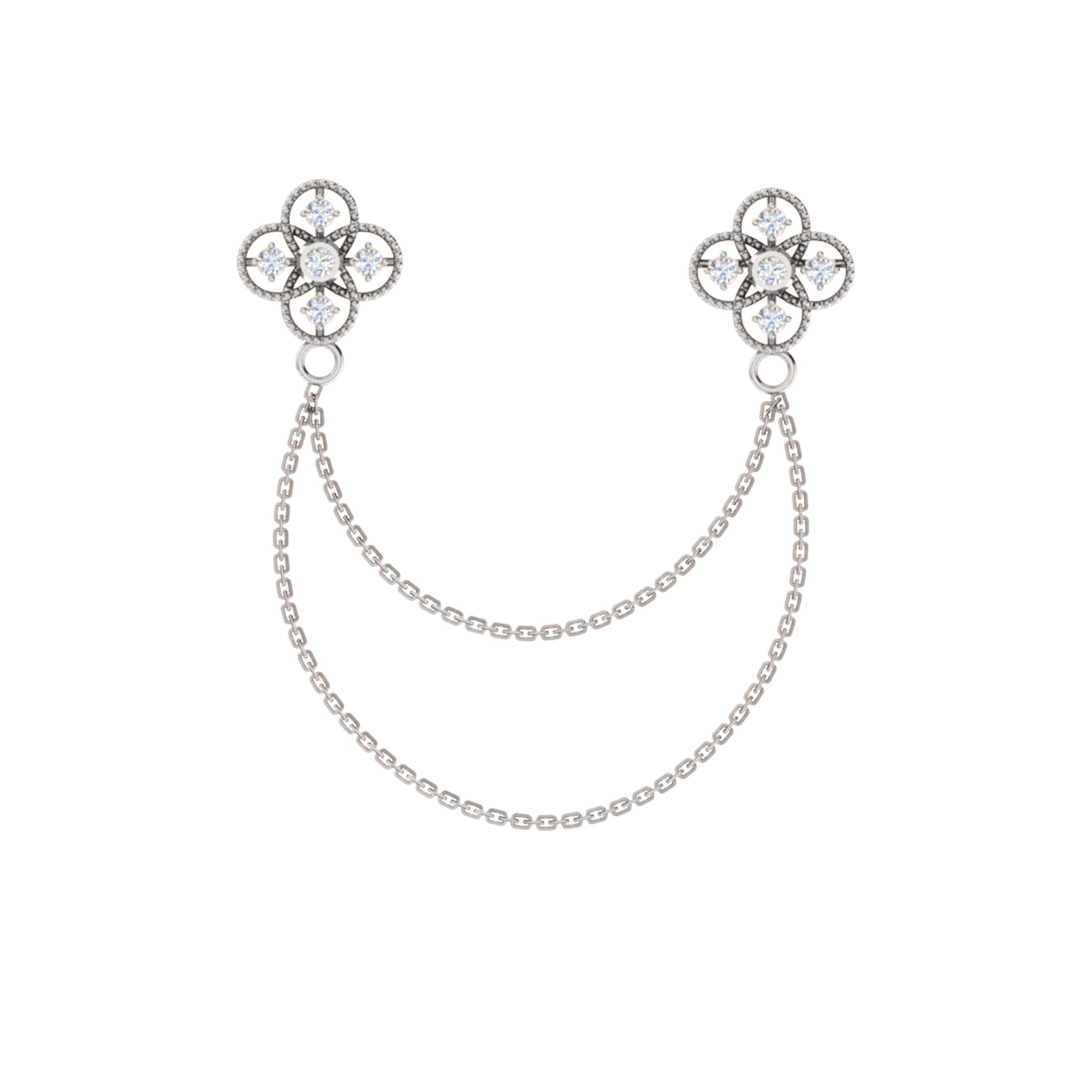 Spilla RKC Moissanite in argento sterling 925 placcata in oro rosa 14 carati Peso del prodotto 3,80 GM Altezza 17,40 MM