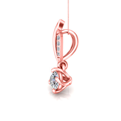 RKC 925 Sterling Silber Solitär-Blumen-Moissanit-Anhänger mit vier Zinken, 14 Karat Weißgold vergoldet