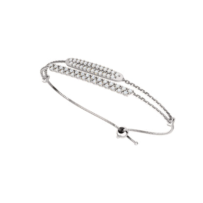 RKC Damen-Armband aus 925er-Sterlingsilber mit 0,81 Karat Moissanit, 14 Karat Gelbgold vergoldet, Gewicht 4,50 g, Höhe 36,85 mm