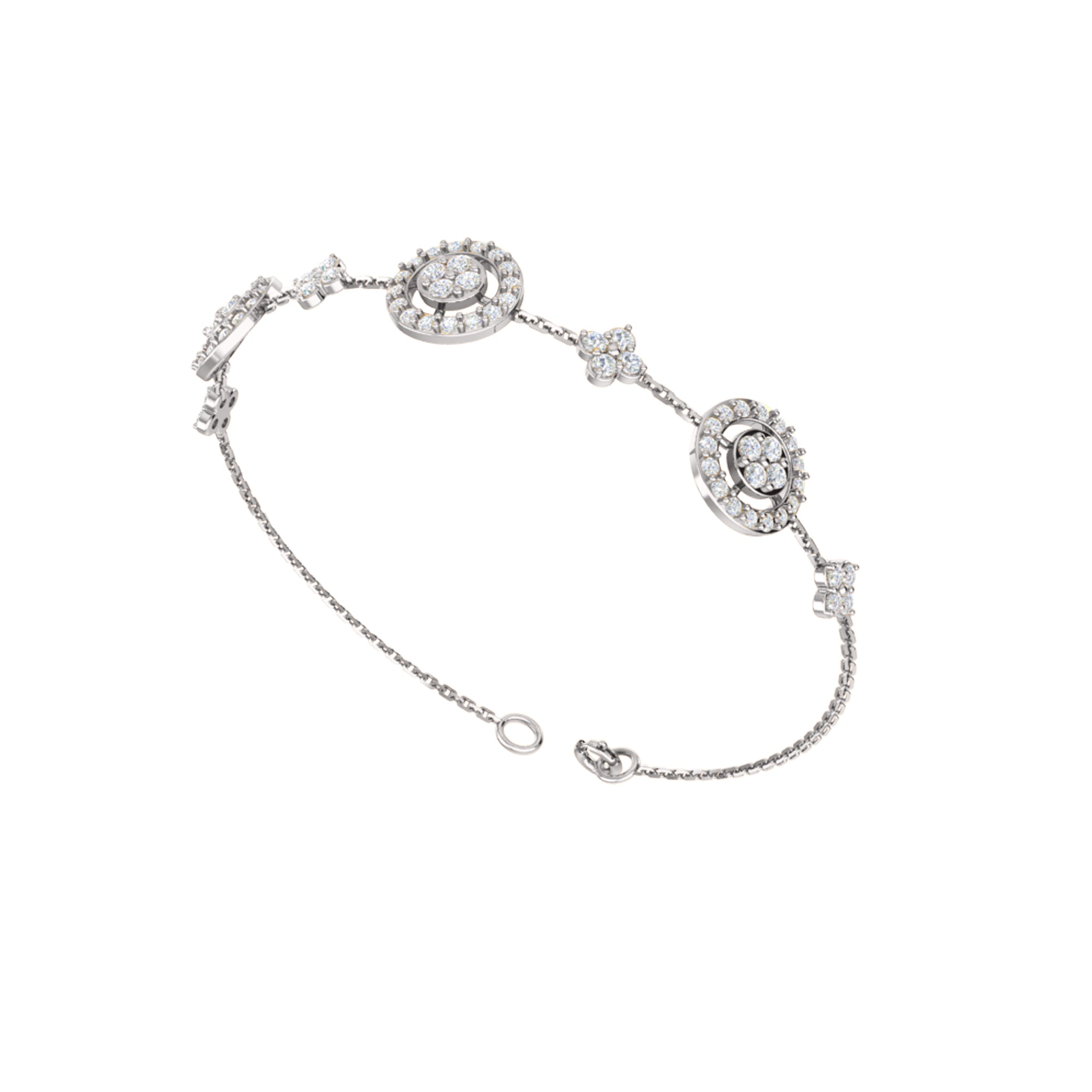 Bracciale da donna in argento sterling RKC 925 con moissanite da 1,56 ct, placcato in oro rosa 14 carati, peso 5,85 g