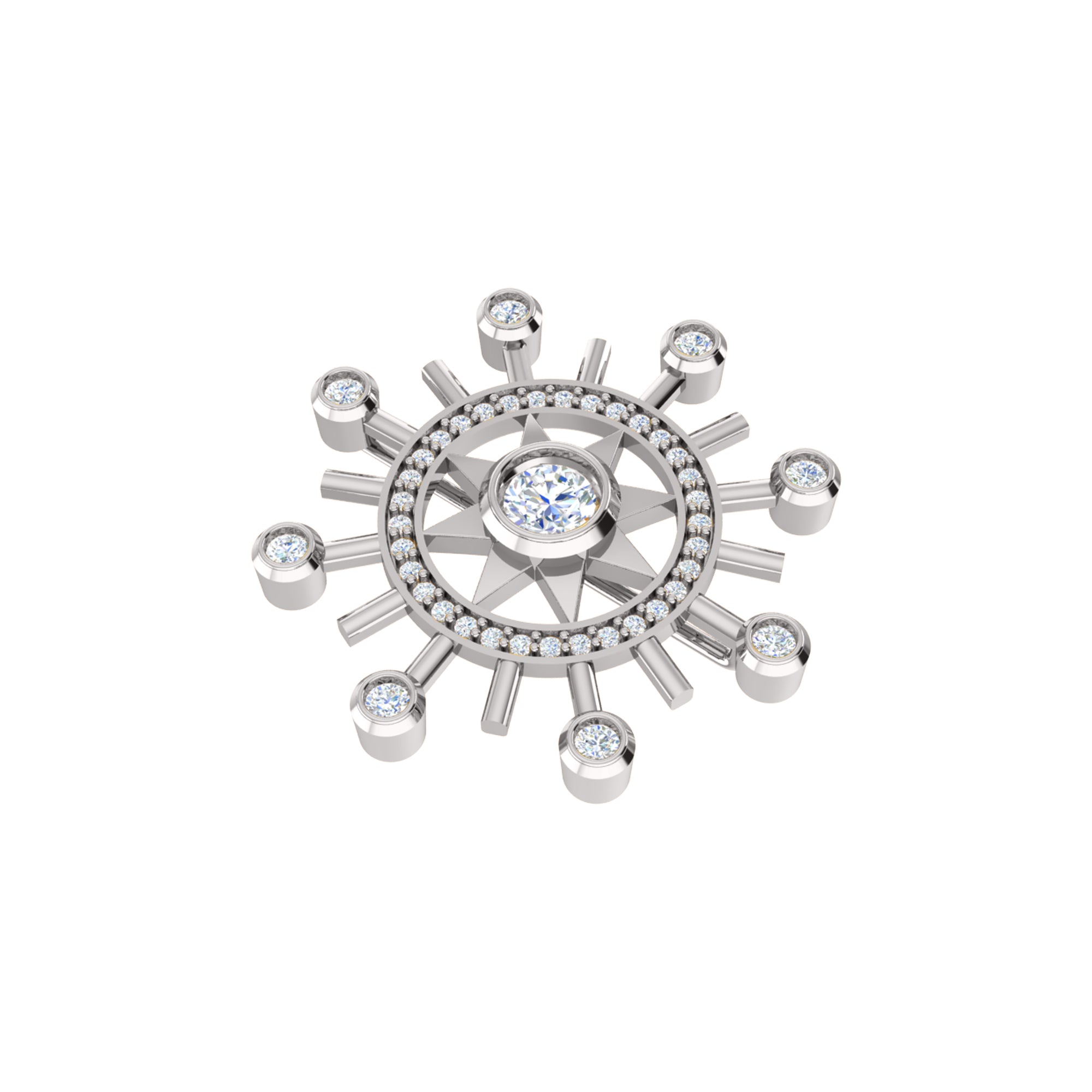 Spilla RKC Moissanite in argento sterling 925 placcata in oro giallo 14 carati Peso del prodotto 1,60 CM Altezza 22,00 MM