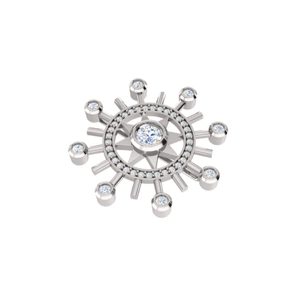 Spilla RKC Moissanite in argento sterling 925 placcata in oro giallo 14 carati Peso del prodotto 1,60 CM Altezza 22,00 MM