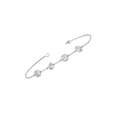 RKC Damenarmband aus 925er-Sterlingsilber, 1,16 Karat, 14 Karat Weißgold vergoldet, Gewicht 5,20 g, Höhe 81,30 mm