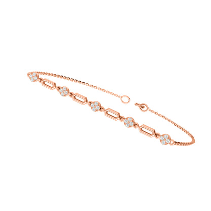 RKC 925 Sterling Silber 0,3 CT Edelstein für Damenarmband, 14 Karat Roségold vergoldet, Gewicht 3,70 GM