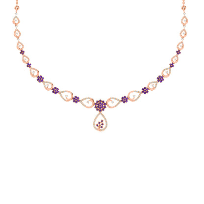 Collana affascinante con moissanite RKC 2.7 CT Argento 925 placcato oro rosa 14k Peso del prodotto 13,00 GM