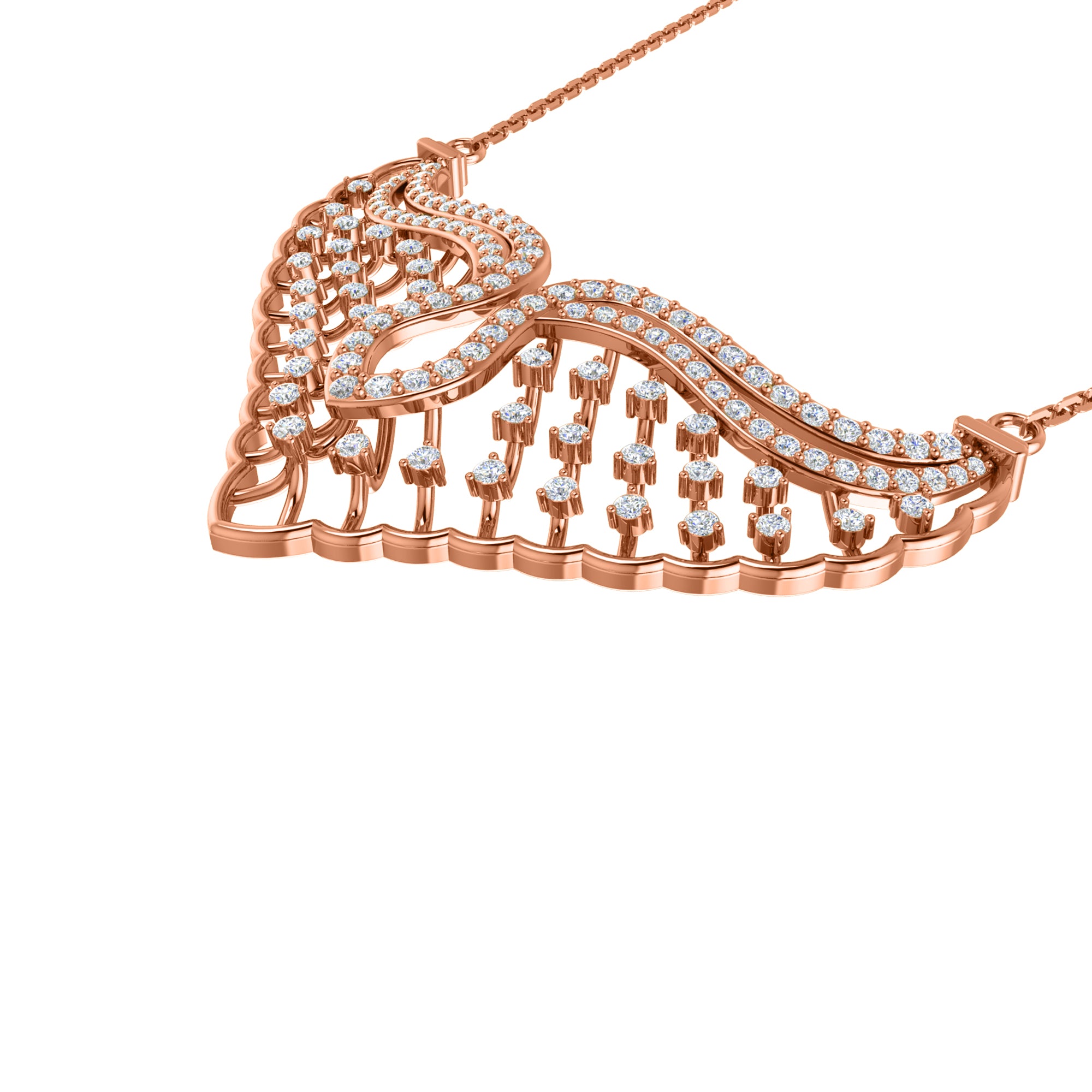RKC 1,52 CT Moissanit Charmante Halskette 925 Silber 14k Roségold vergoldet Produktgewicht 8,00 GM Höhe 30,00 MM