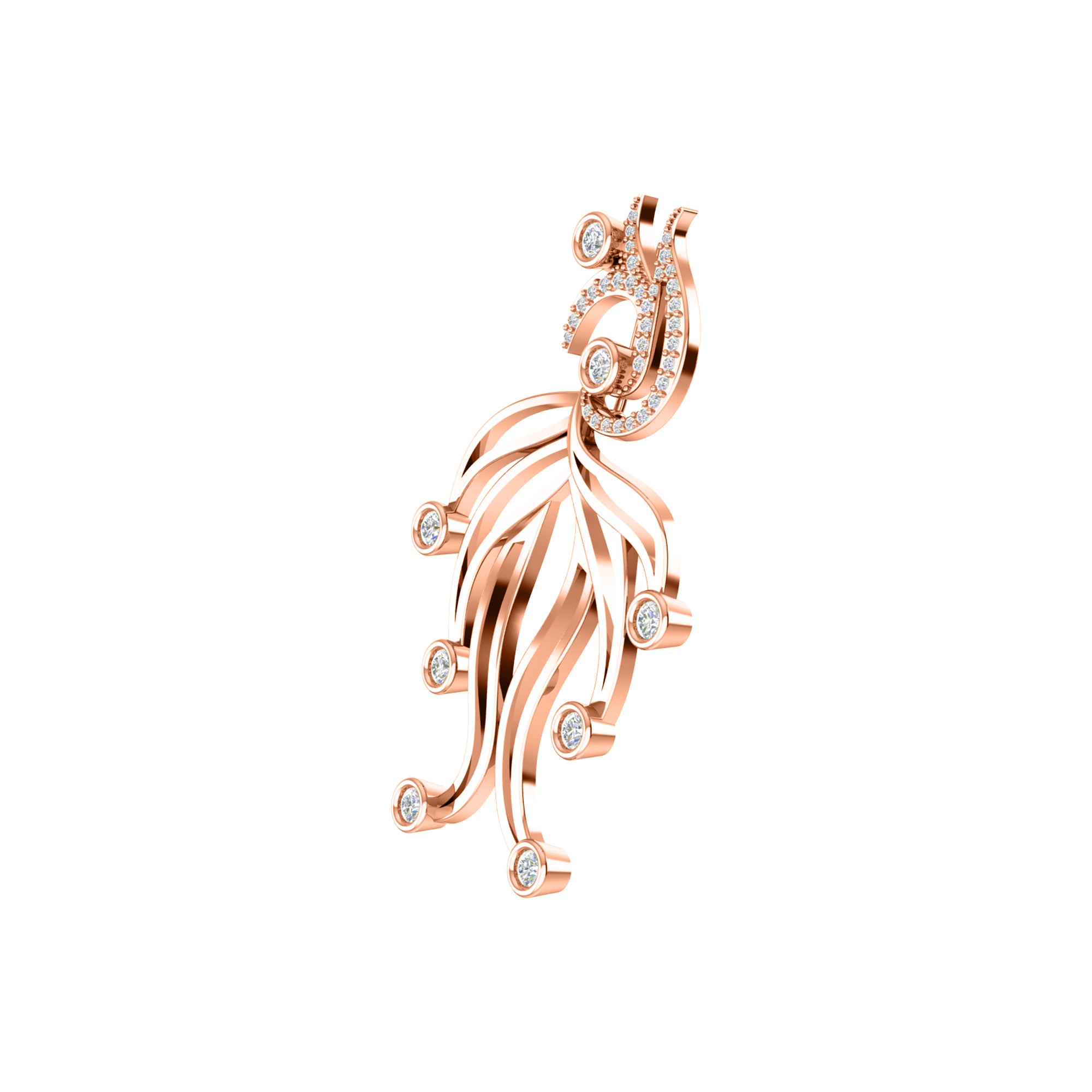 Spilla RKC Moissanite in argento sterling 925 placcata in oro rosa 14 carati Peso del prodotto 4,00 GM Altezza 39,00 MM