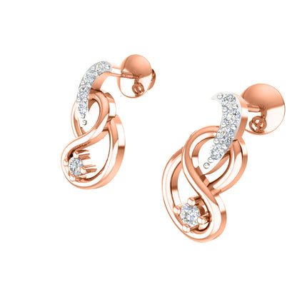 RKC 925 Silber Golden Gesamtgewicht 0,31 Karat Moissanit-Anhänger, Gewicht 3,50 g und Gewicht Ohrring 1,80 g, besetzt mit 14 Karat Roségold plattiert