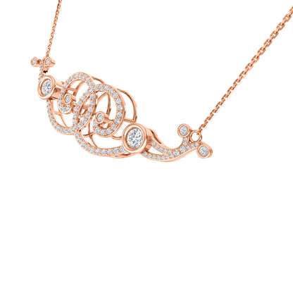 RKC 2,6 CT Moissanit Charm Halskette 925 Silber 14k Roségold vergoldet Produktgewicht 9,00 GM Höhe 18,00 MM