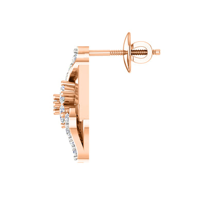 RKC 925 Silber Golden Gesamtgewicht 0,58 Karat Moissanit-Anhänger, Gewicht 3,20 g und Gewicht Ohrring 2,20 g, besetzt mit 14 Karat Rosévergoldung