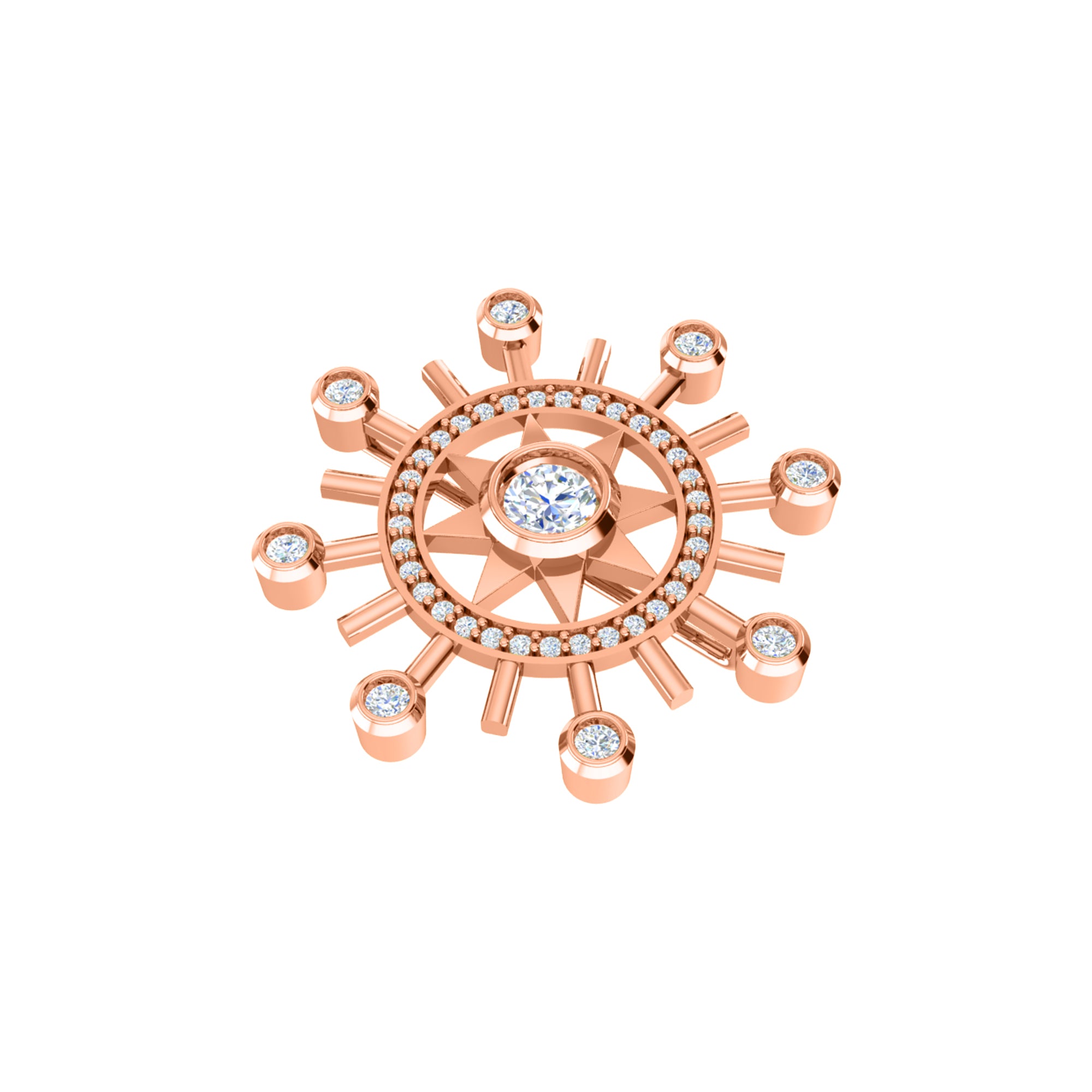 Spilla RKC Moissanite in argento sterling 925 placcata in oro giallo 14 carati Peso del prodotto 1,60 CM Altezza 22,00 MM
