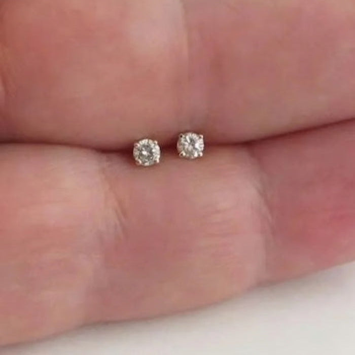 RKC Moissanite 925 Sterling silver 2mm Screw back Stud Earrings For women's