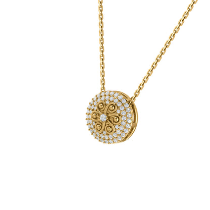 Ciondolo in moissanite RKC 2,9 CT, gioielli in argento 925, placcato in oro giallo 14 carati, peso 4,00 GM, altezza 13,50 mm
