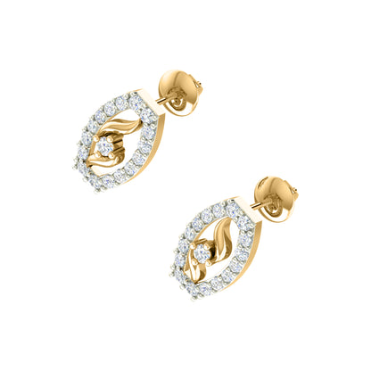RKC 925 Silber Golden Gesamtgewicht 0,89 ct Moissanit Anhänger Gewicht 3,50 gm und Gewicht Ohrring 2,00 gm Set mit 14K Gelbgold plattiert