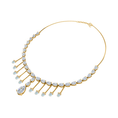 RKC Silver Statement Necklace 24 Carat Cubic Zirconia Necklace For Our Better Half Person Weight- 15gm