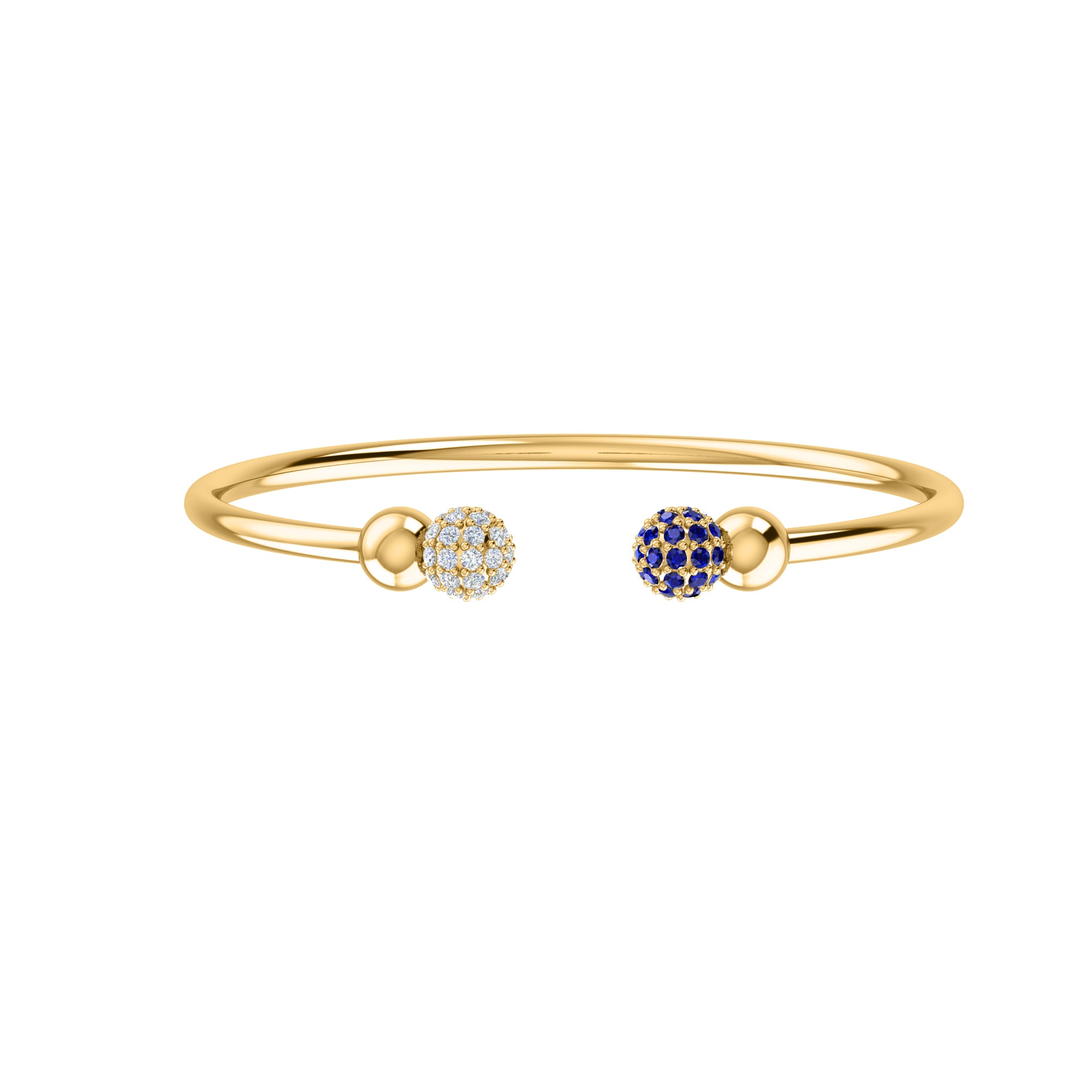 RKC Damen-Armreif aus 925er-Sterlingsilber, Karatgewicht: 1,08 CT, mit mehreren Edelsteinen, 14 Karat rosévergoldet, Produktgewicht: 10,00 GM, Höhe: 50,00 mm