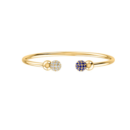 RKC Damen-Armreif aus 925er-Sterlingsilber, Karatgewicht: 1,08 CT, mit mehreren Edelsteinen, 14 Karat rosévergoldet, Produktgewicht: 10,00 GM, Höhe: 50,00 mm