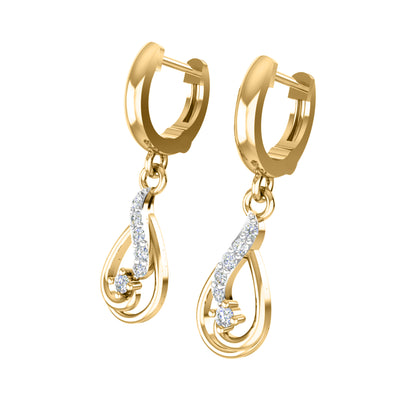 Ciondolo in moissanite da 0,40 ct in argento dorato RKC 925 con peso di 3,60 g e orecchino da 2,30 g con placcatura in oro giallo 14 carati