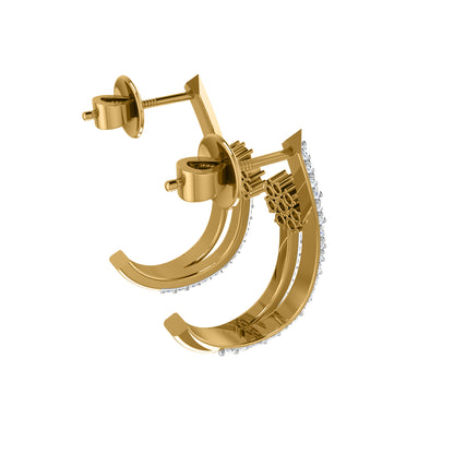 RKC 925 Sterling Silber Hoops & Huggies Ohrring Damenohrring 14 Karat Gelbgold über 3,20 WT, Höhe 20,00 mm