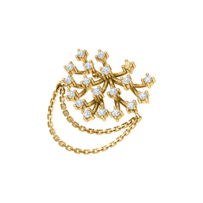 Spilla RKC Moissanite in argento sterling 925 placcata in oro giallo 14 carati Peso del prodotto 3,00 GM Altezza 23,00 MM