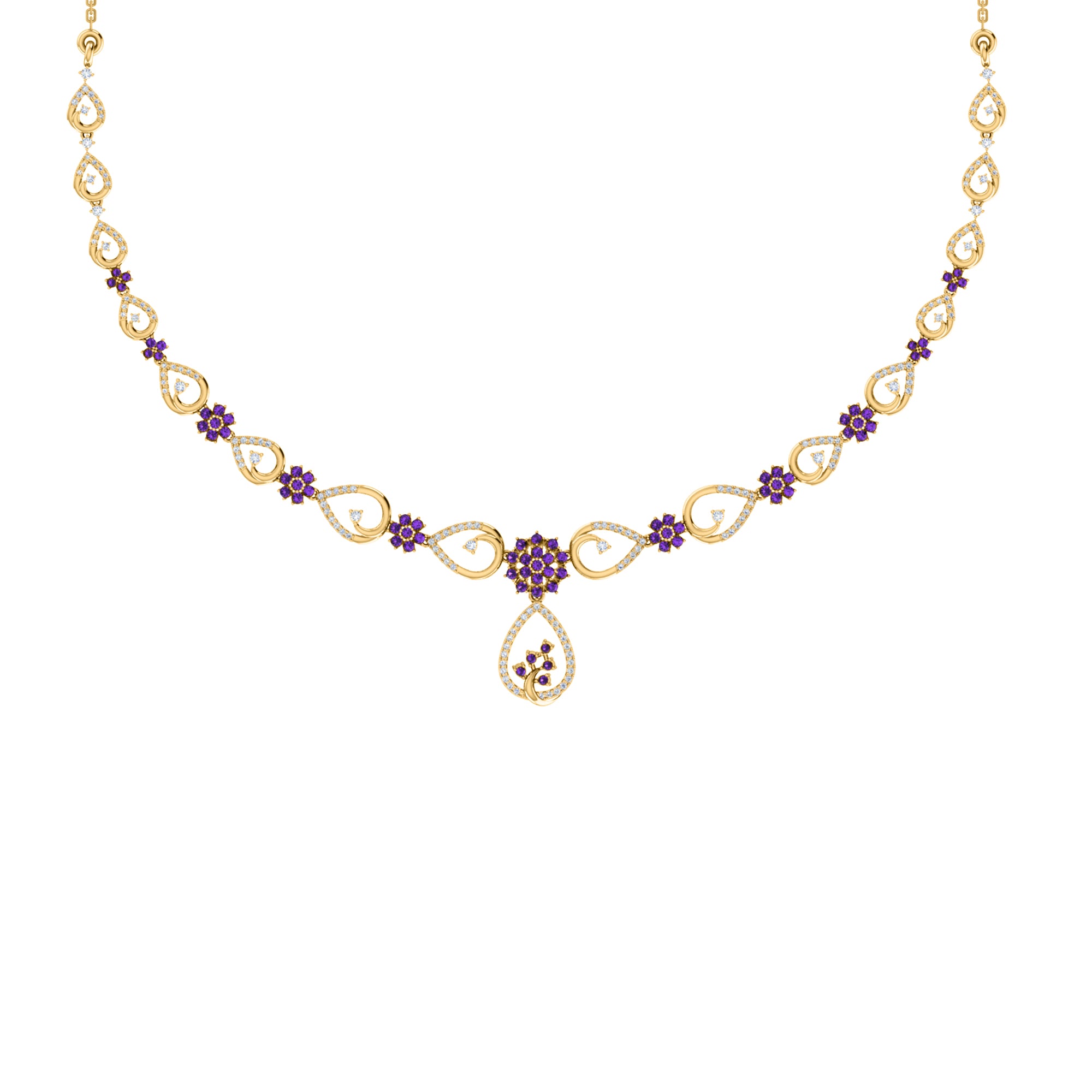 Collana affascinante con moissanite RKC 2.7 CT Argento 925 placcato oro rosa 14k Peso del prodotto 13,00 GM
