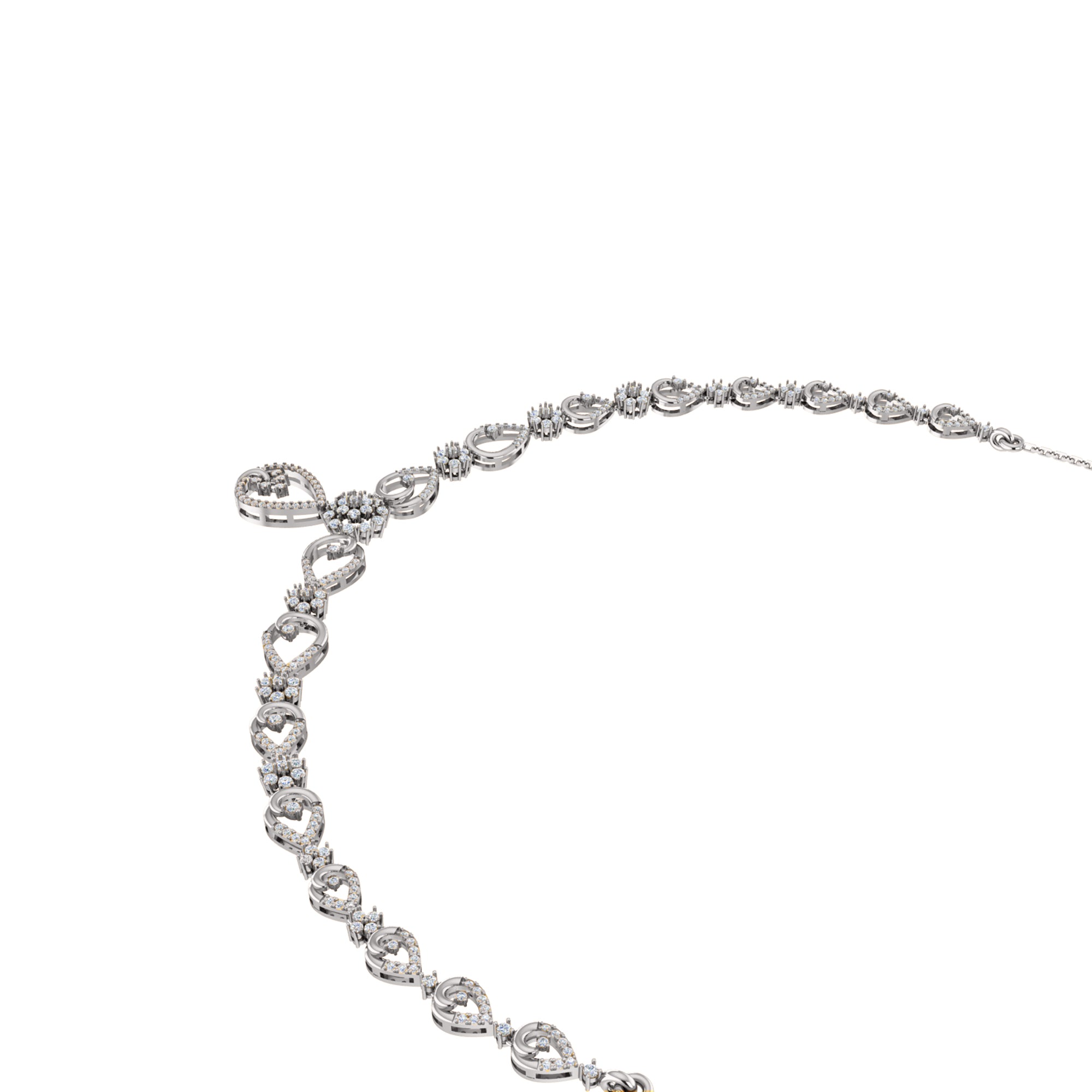 Collana affascinante con moissanite RKC 2.7 CT Argento 925 placcato oro rosa 14k Peso del prodotto 13,00 GM