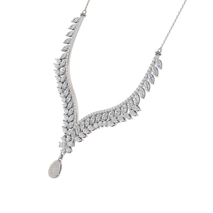 Charmante RKC 18 CT Moissanit-Halskette, 925er Silber, 14 Karat Roségold plattiert, Produktgewicht: 17,00 GM, Höhe: 100,00 mm