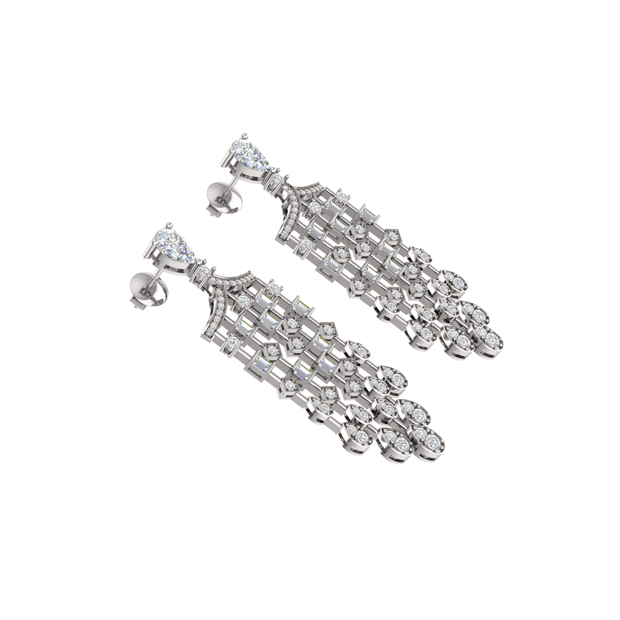 Orecchino da donna con pendente Halo in argento sterling RKC 925, oro giallo 14k, peso 8,00 GM, altezza 51,00 mm
