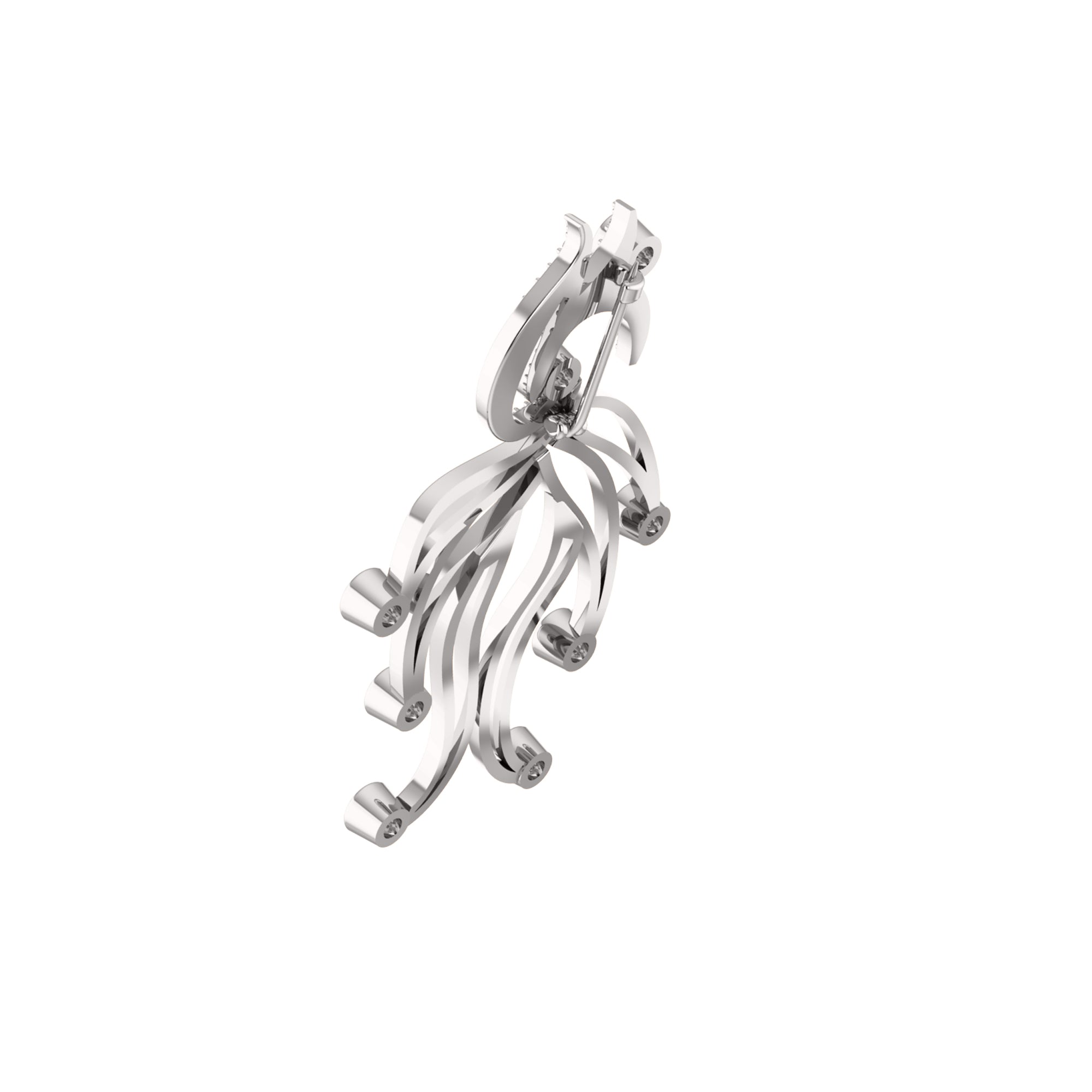 Spilla RKC Moissanite in argento sterling 925 placcata in oro rosa 14 carati Peso del prodotto 4,00 GM Altezza 39,00 MM
