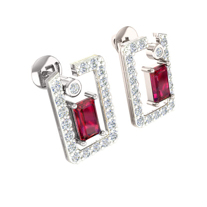 Ciondolo con rubino in argento dorato RKC 925 da 1,00 ct totale, peso 3,70 g e orecchino da 2,10 g, set con placcatura in oro giallo 14 carati