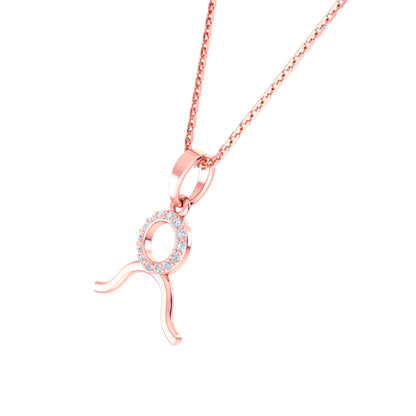 RKC Golden Cubic Zirconia With Chain Zodiac Pendant Necklace