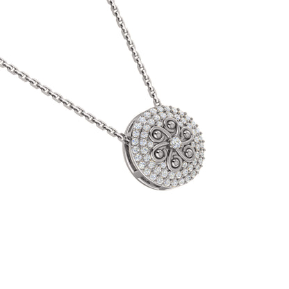 Ciondolo in moissanite RKC 2,9 CT, gioielli in argento 925, placcato in oro giallo 14 carati, peso 4,00 GM, altezza 13,50 mm