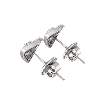 RKC Halo-Ohrstecker aus 925er Sterlingsilber für Damen, 14 Karat Gelb, Gewicht 3,50 g, Höhe 10,50 mm