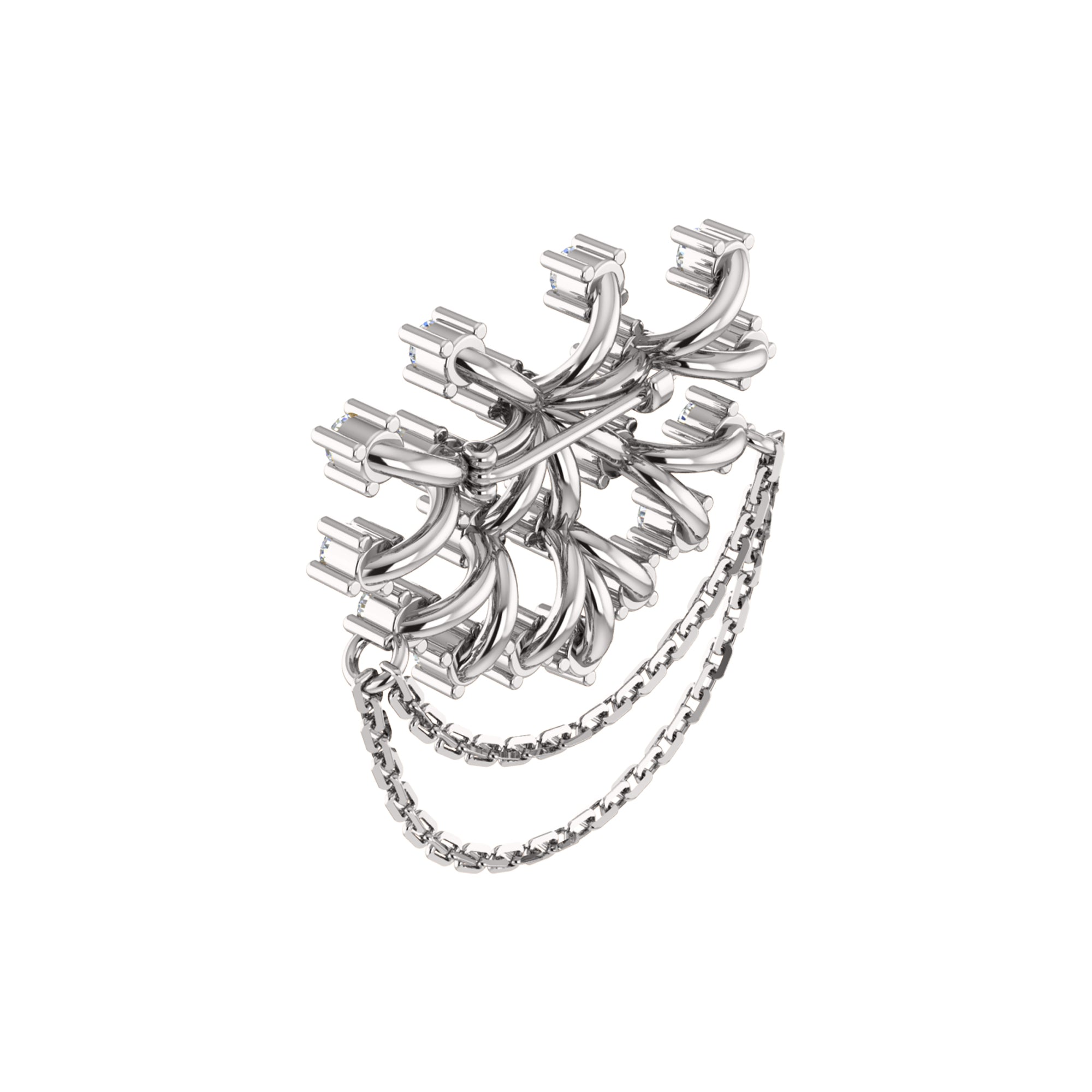 Spilla RKC Moissanite in argento sterling 925 placcata in oro giallo 14 carati Peso del prodotto 3,00 GM Altezza 23,00 MM
