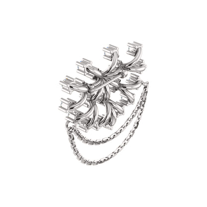 Spilla RKC Moissanite in argento sterling 925 placcata in oro giallo 14 carati Peso del prodotto 3,00 GM Altezza 23,00 MM