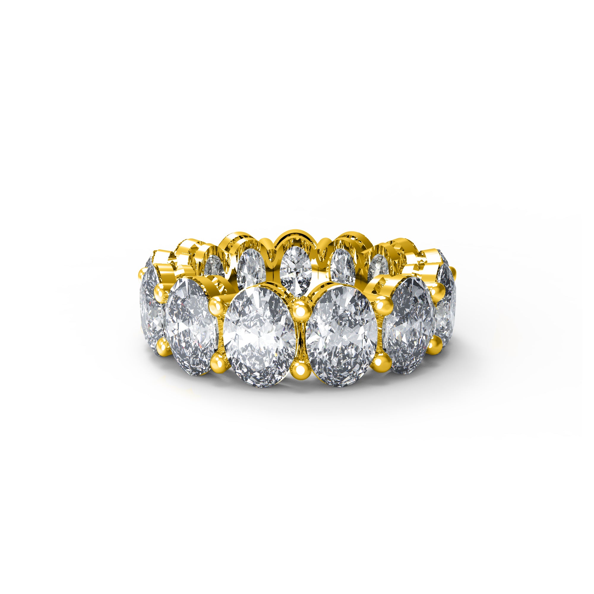 Anello di fidanzamento con moissanite taglio ovale RKC da 8,5 carati, argento 925, placcato oro giallo 14k, per donna, peso 4,40 g, larghezza 6 mm