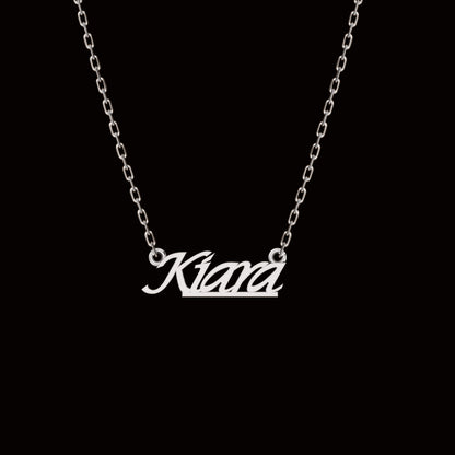 RKC personalisierter Anhänger mit beliebigem Namen, 925er Sterlingsilber, 14 Karat Gelbgold vergoldet, Gewicht 3,50 GM, Höhe 9,40 mm