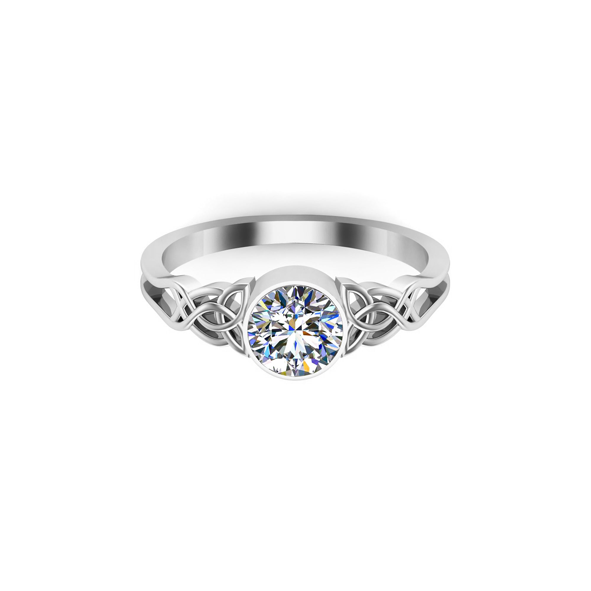 Anello solitario di fidanzamento con moissanite a taglio rotondo RKC, argento 925 placcato in oro giallo 14k, peso 3,50 g, larghezza 2 mm