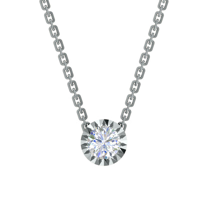 RKC 0,50 Karat Moissanit-Solitär-Anhänger, 925er Silberschmuck, 14 Karat Weißgold vergoldet, Gewicht 2,60 g