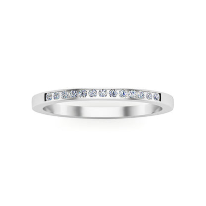 RKC-Moissanit-Rundschliff, passender stapelbarer Ring, 925er-Sterlingsilber, Band mit 14-karätigem Gelbgold vergoldet, Gewicht 1,40 g, Breite 1,40 mm