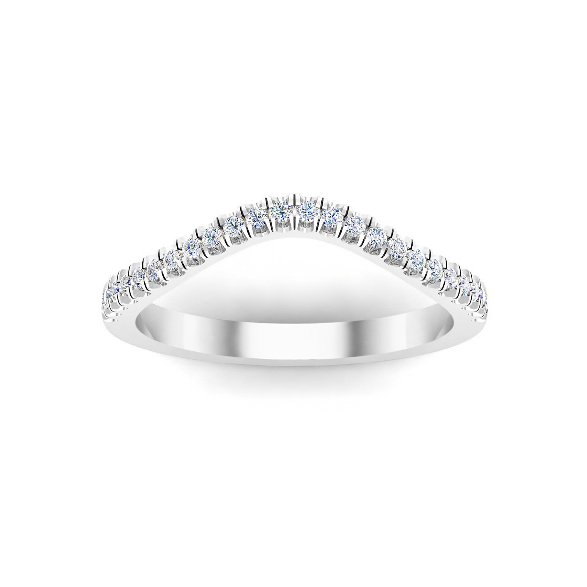 RKC Moissanite Curved Wedding Enhancer Band Ring in argento sterling 925 placcato oro giallo 14K Peso 1,20 g Larghezza 1,70 mm