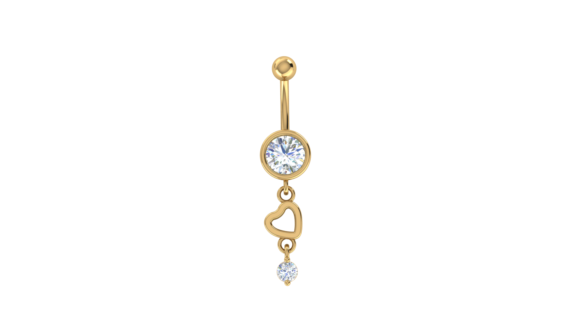 RKC JEWELRY Gioielli con ombelico da donna in argento sterling 925, placcato in oro giallo 14k, peso prodotto 1,10 g
