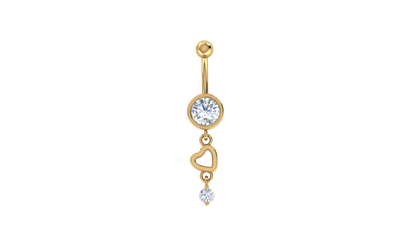 RKC JEWELRY Gioielli con ombelico da donna in argento sterling 925, placcato in oro giallo 14k, peso prodotto 1,10 g