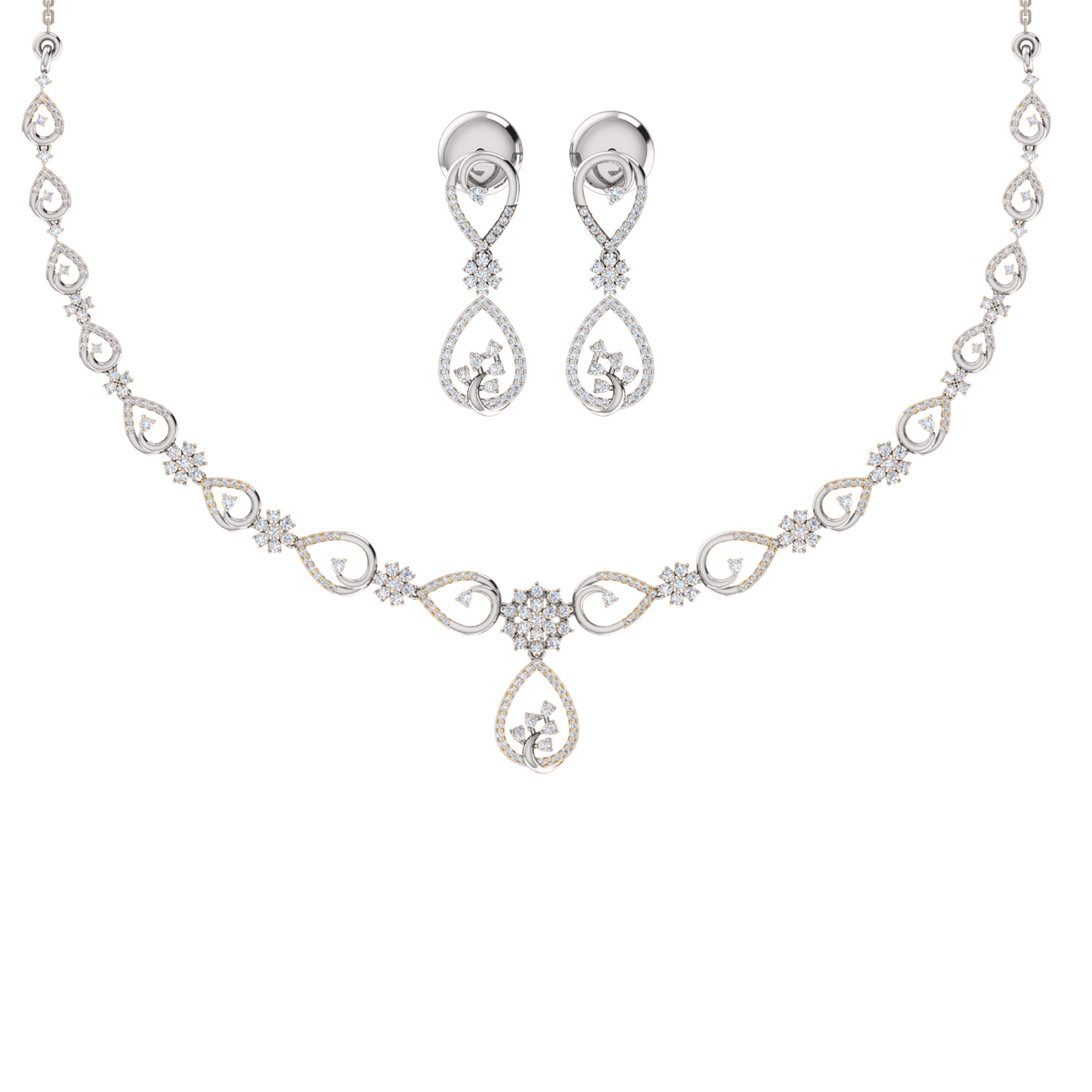 Collana affascinante con moissanite RKC 2.7 CT Argento 925 placcato oro rosa 14k Peso del prodotto 13,00 GM