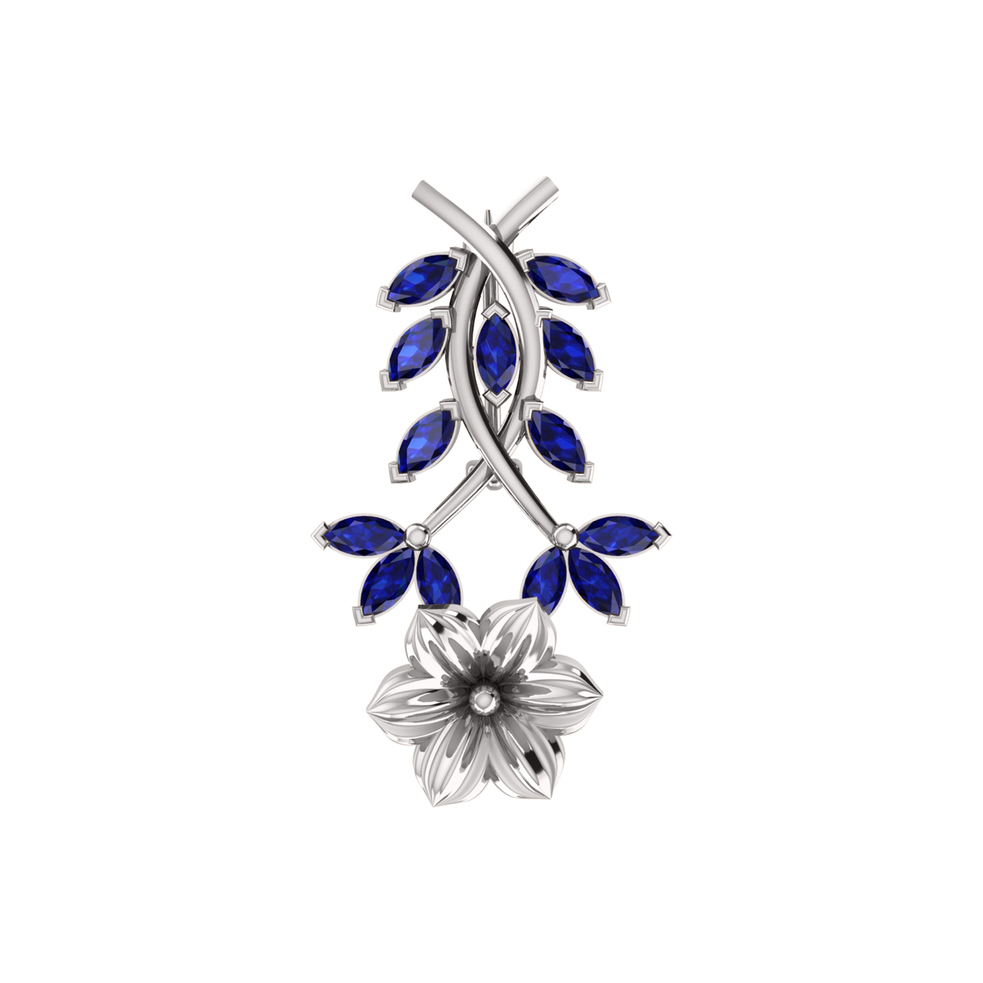 Spilla RKC Moissanite in argento sterling 925, placcata in oro rosa 14 carati, peso prodotto 1,60 GM, altezza 22,00 MM