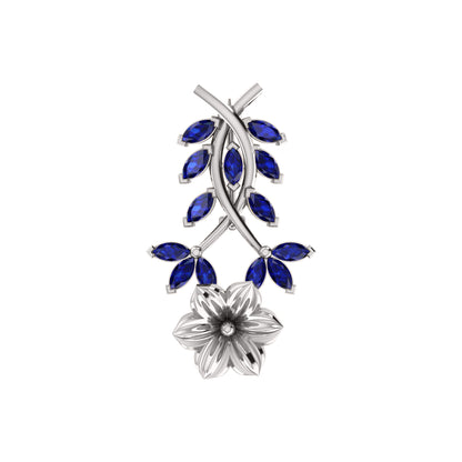 Spilla RKC Moissanite in argento sterling 925, placcata in oro rosa 14 carati, peso prodotto 1,60 GM, altezza 22,00 MM