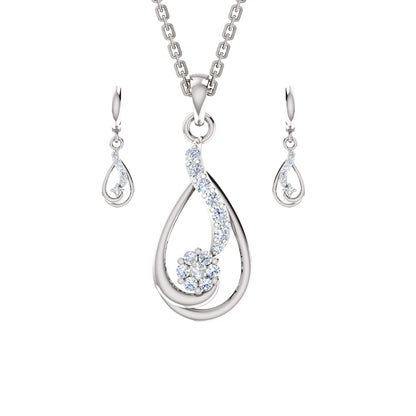 Ciondolo in moissanite da 0,40 ct in argento dorato RKC 925 con peso di 3,60 g e orecchino da 2,30 g con placcatura in oro giallo 14 carati