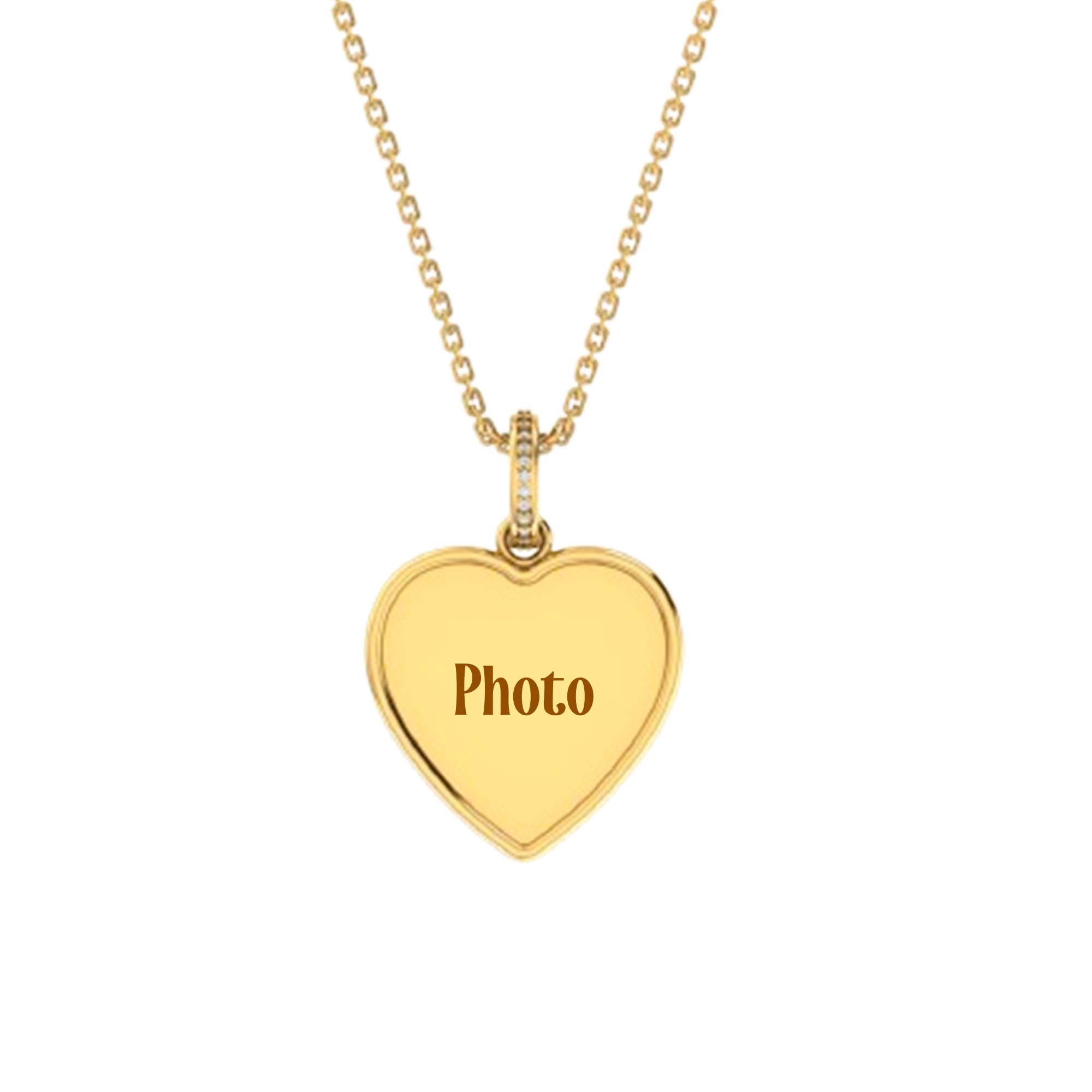RKC 14k Yellow Gold Plated Photo Pendant Necklace 925 Silver Memory Pendants Weight 6mm And Height 21 mm