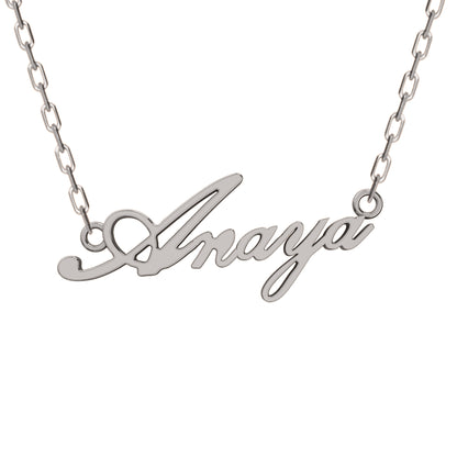 Ciondolo unisex con nome personalizzato RKC, argento sterling 925, placcato in oro giallo 14 carati, peso 3,20 g, altezza 12,00 mm